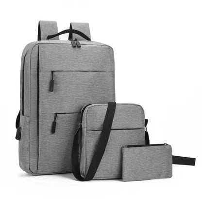 3-Piece Laptop Backpack Set Messenger Bag Pouches Nylon