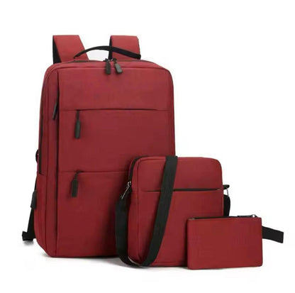 3-Piece Laptop Backpack Set Messenger Bag Pouches Nylon
