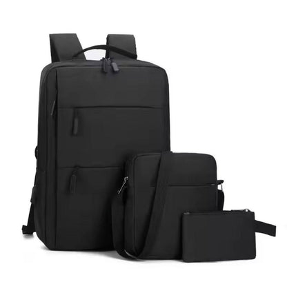 3-Piece Laptop Backpack Set Messenger Bag Pouches Nylon