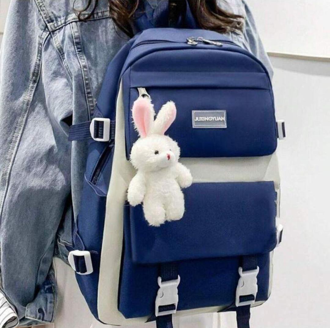 Multipurpose Nylon Backpack 4-Piece Set Rainbow Design