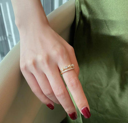 Gold Plated Triple Band Stackable Ring