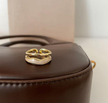 Double Band Adjustable Ring Gold