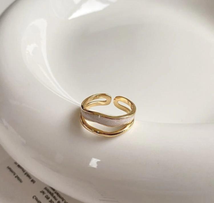 Double Band Adjustable Ring Gold