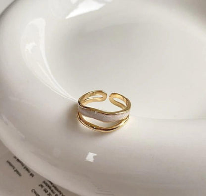 Double Band Adjustable Ring Gold