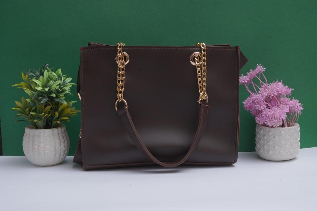 Women's Brown Leather Handbag Set 3-Piece
