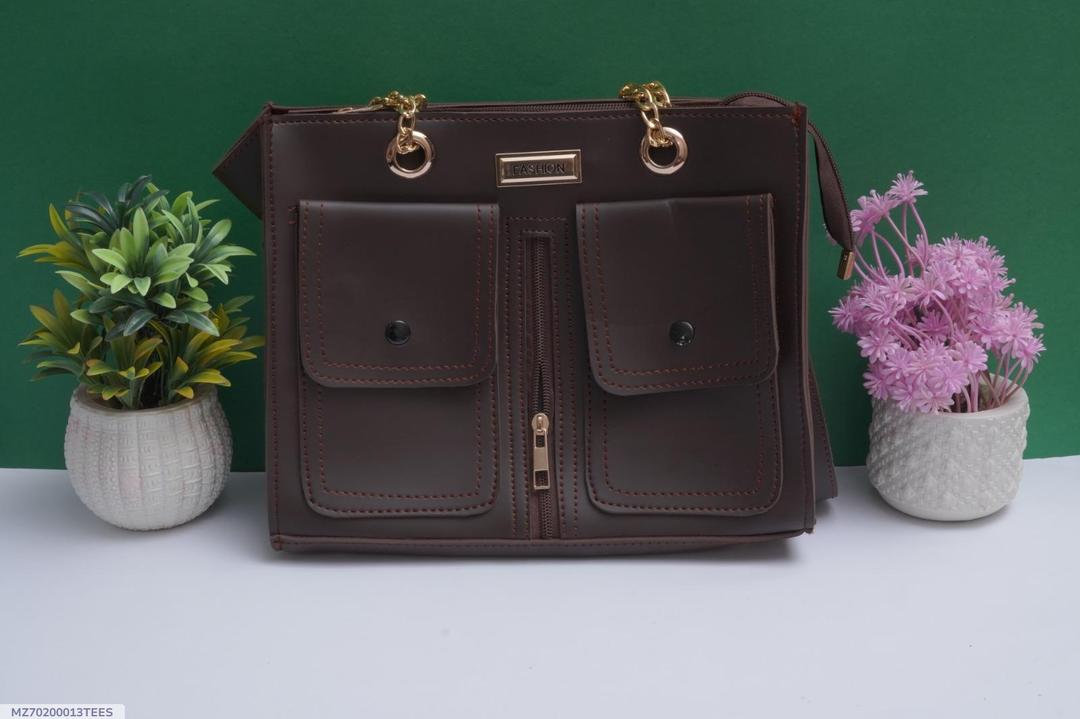 Women's Brown Leather Handbag Set 3-Piece