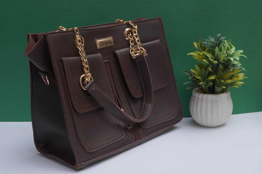 Women's Brown Leather Handbag Set 3-Piece
