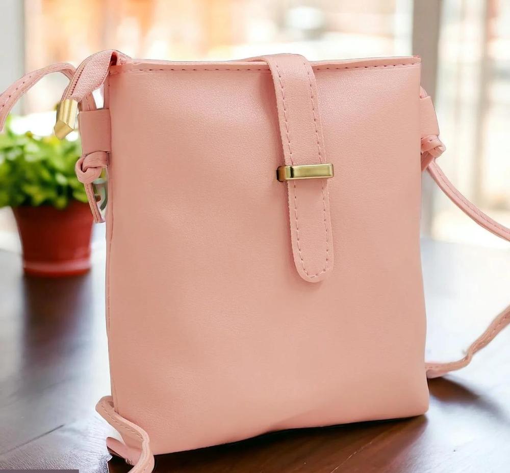 Women's Pink PU Leather Crossbody Bag Premium