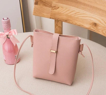 Women's Pink PU Leather Crossbody Bag Premium