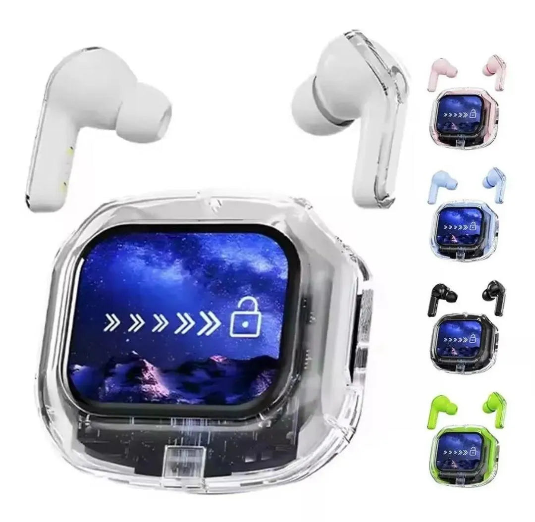 Wireless Transparent Airmax Buds Bluetooth 5.3 Touchscreen Display