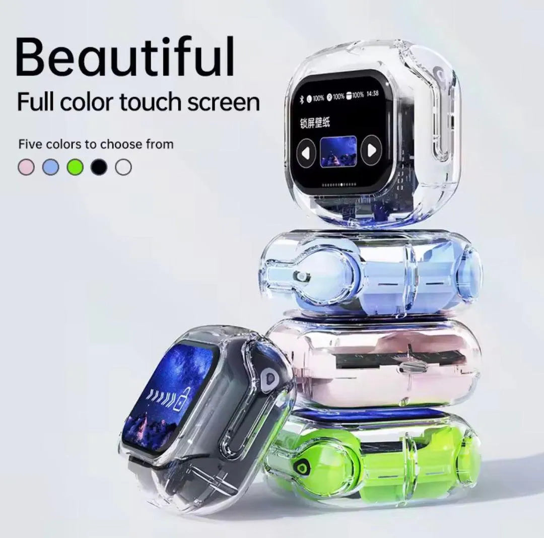 Wireless Transparent Airmax Buds Bluetooth 5.3 Touchscreen Display