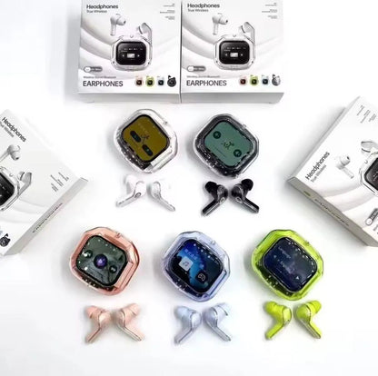 Wireless Transparent Airmax Buds Bluetooth 5.3 Touchscreen Display