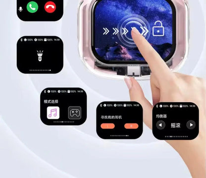 Wireless Transparent Airmax Buds Bluetooth 5.3 Touchscreen Display