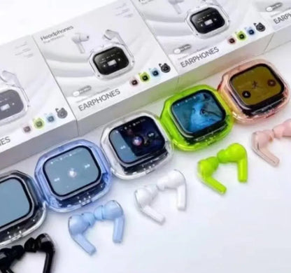 Wireless Transparent Airmax Buds Bluetooth 5.3 Touchscreen Display