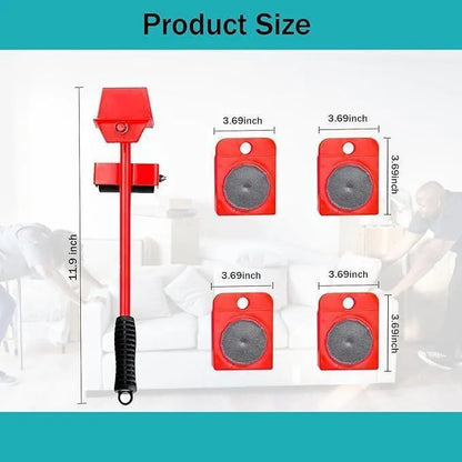 Heavy-Duty Furniture Mover Tool Set Lifting Lever