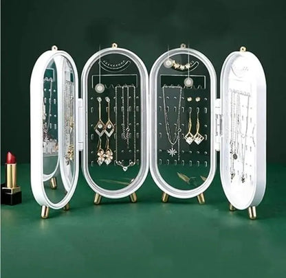 Folding Jewelry Organizer Box with Mirror