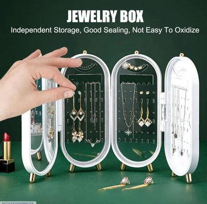 Folding Jewelry Organizer Box with Mirror