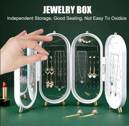 Folding Jewelry Organizer Box with Mirror