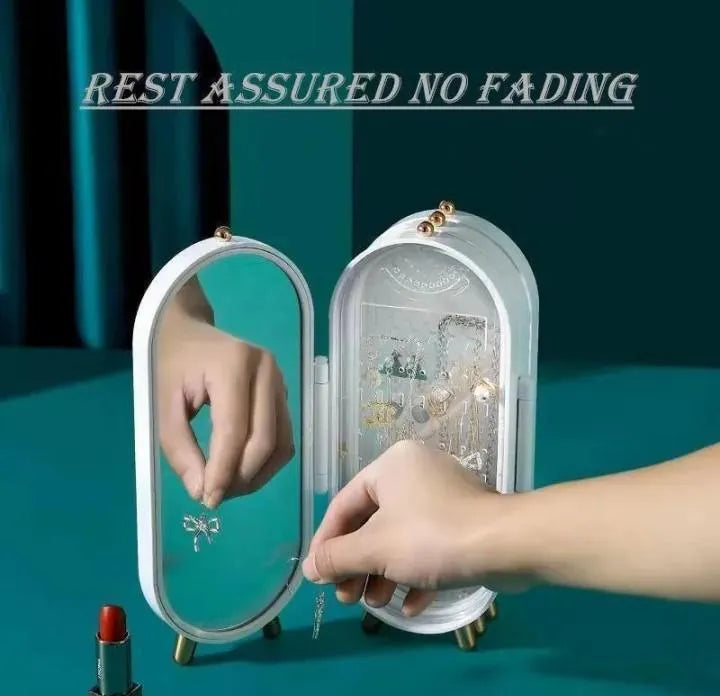 Folding Jewelry Organizer Box with Mirror