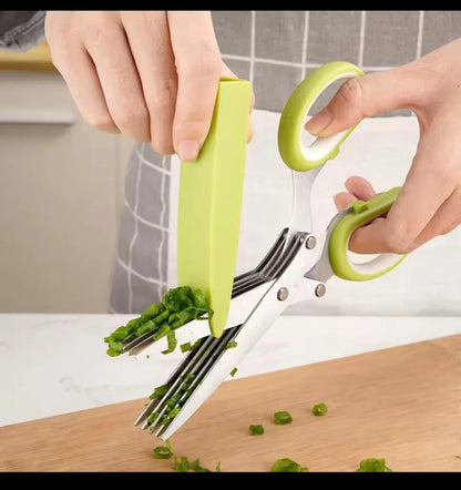 Multi-Blade Herb & Vegetable Scissors - 5-Layer Stainless Steel Shredder