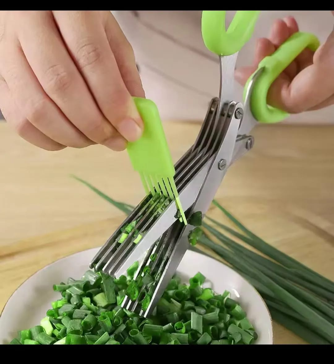 Multi-Blade Herb & Vegetable Scissors - 5-Layer Stainless Steel Shredder