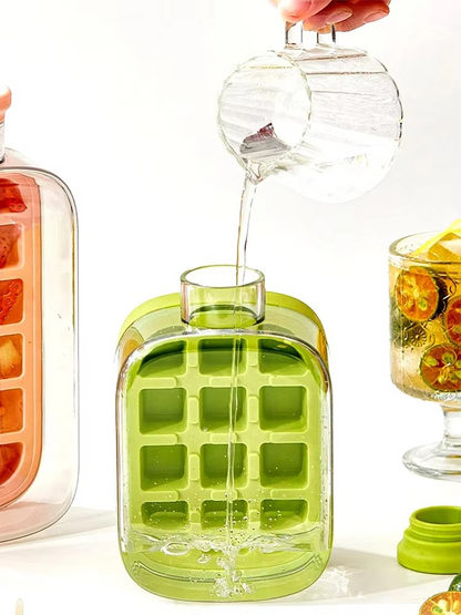 Ice Cube Bottle 2-in-1 Press-Release Water Bottle
