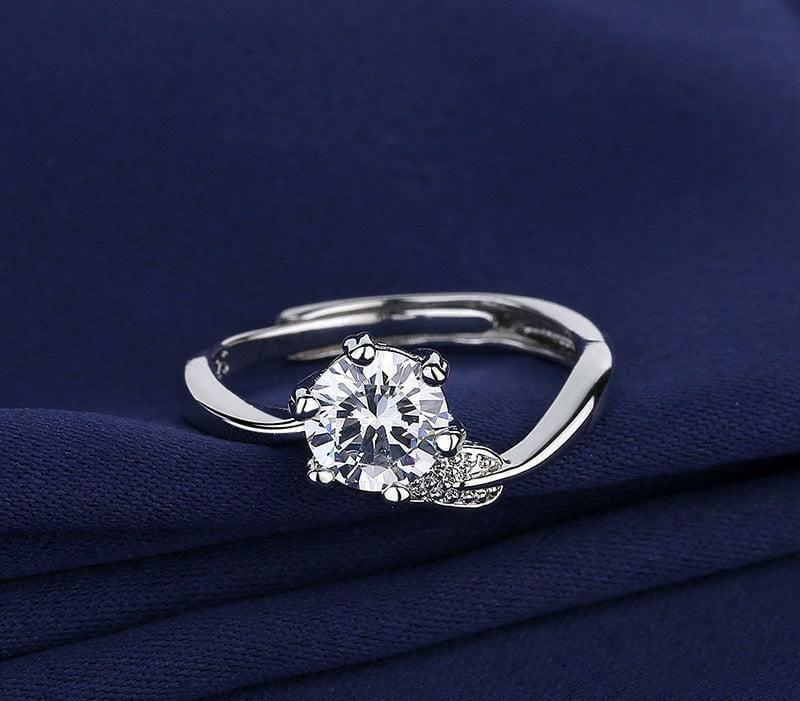 Cubic Zirconia Twisted Solitaire Engagement Ring