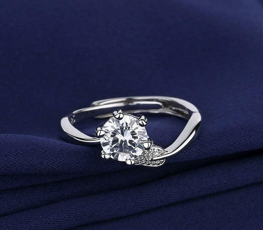 Cubic Zirconia Twisted Solitaire Engagement Ring