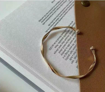 Imported Wavy Gold Plated Cuff Bracelet