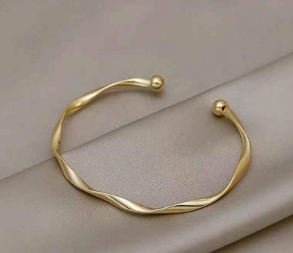 Imported Wavy Gold Plated Cuff Bracelet