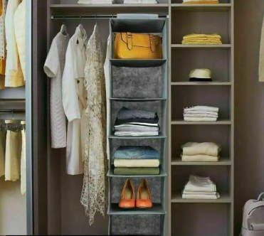 Hanging Closet Organizer 5-Compartment Folding