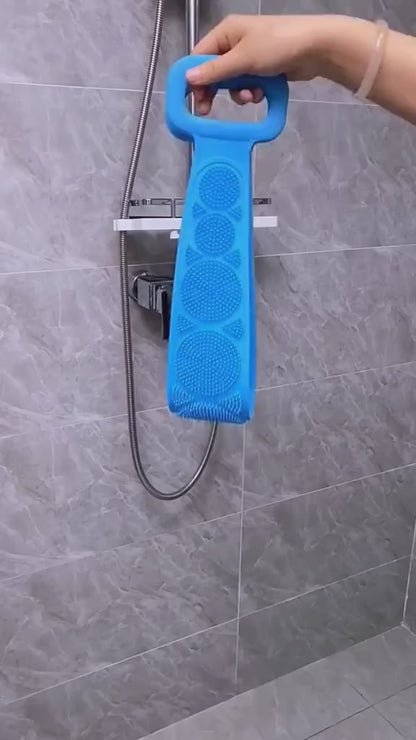 Single Side Silicone Bath Towel Scrubber – Soft Body Cleaning Brush (Random Color)