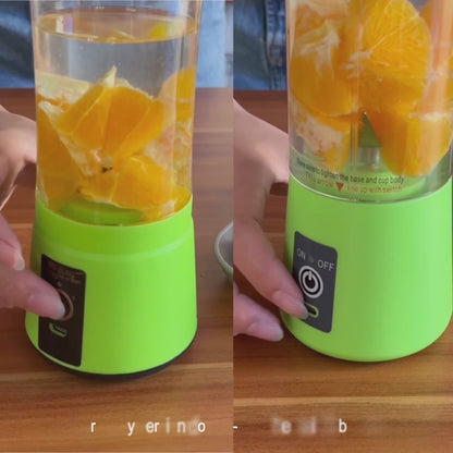 Rechargeable Portable Mini Juicer Blender - 6 Blades 380ml USB Smoothie Maker