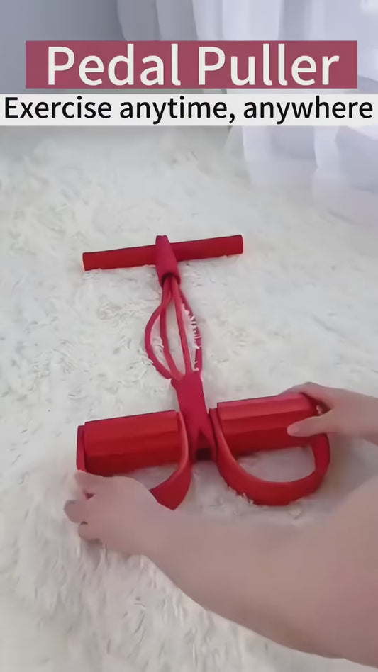 Foot Pedal Tummy Trimmer - 4-Tube Resistance Band for Full Body Workout