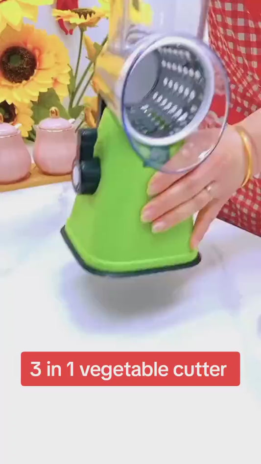 Multifunctional Vegetable Slicer - Manual Rotary Grater & Shredder