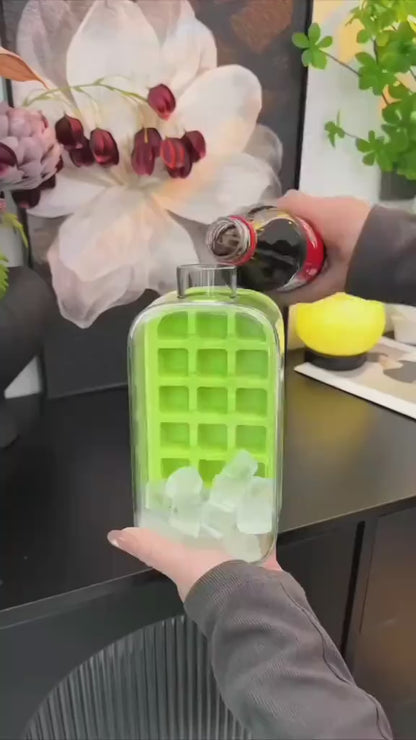 Ice Cube Bottle 2-in-1 Press-Release Water Bottle
