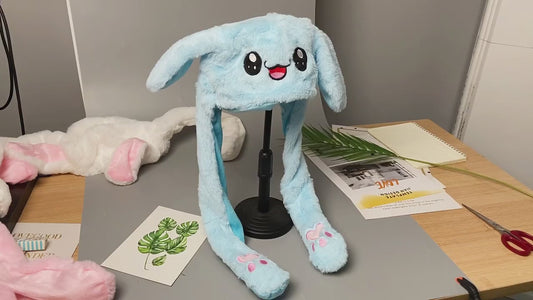 Rabbit Hat Plush Moving Bunny Ears Winter Cap Cute Design