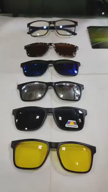 Magic Vision 5-in-1 Magnetic Clip-On Sunglasses UV400 Protection | Buy Online in Pakistan at MetroCart